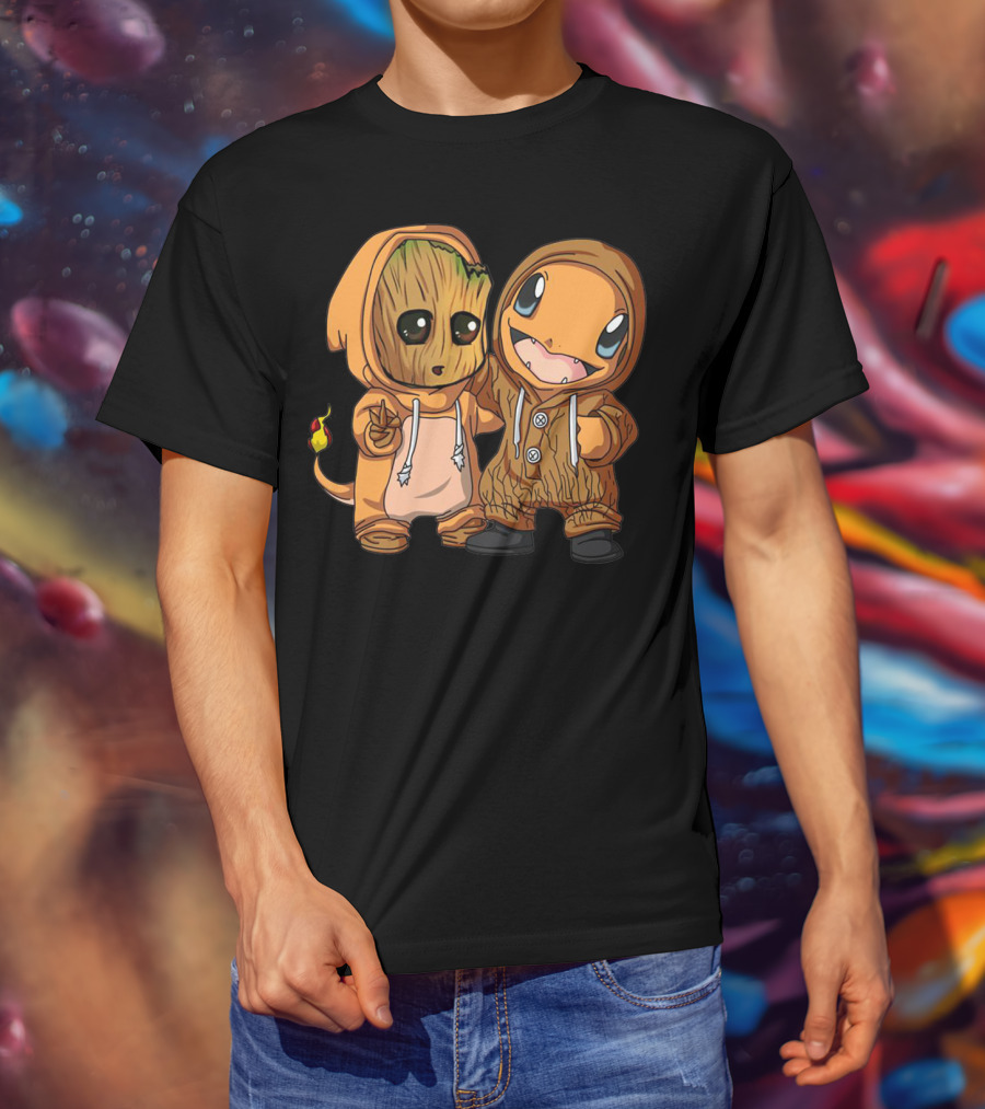 Groot And Charmander Crossover Hoodie Mashup T-Shirt
