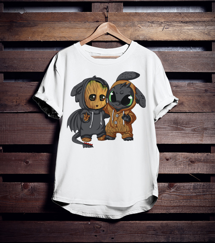 Groot And Toothless Crossover Hoodie Characters T-Shirt
