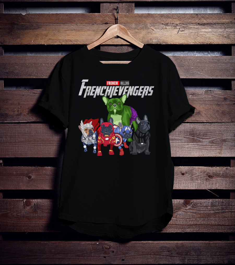 French Bulldog Marvel Avengers Endgame Parody Frenchievengers T-Shirt