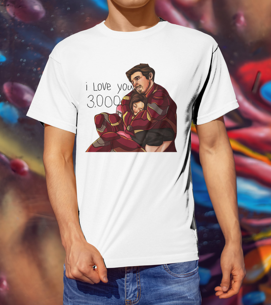 Avengers Iron Man Morgan Stark I Love You 3000 Dad Hug Marvel Reference T-Shirt