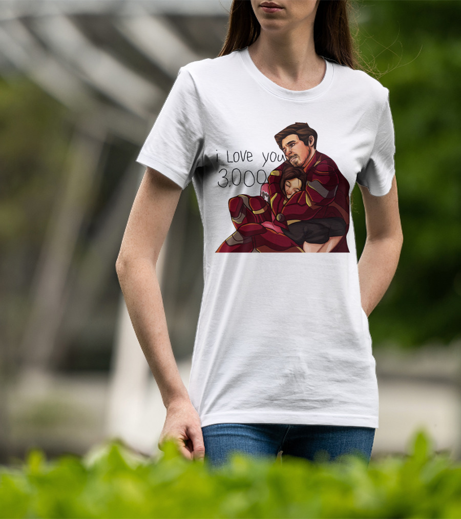 Avengers Iron Man Morgan Stark I Love You 3000 Dad Hug Marvel Reference T-Shirt