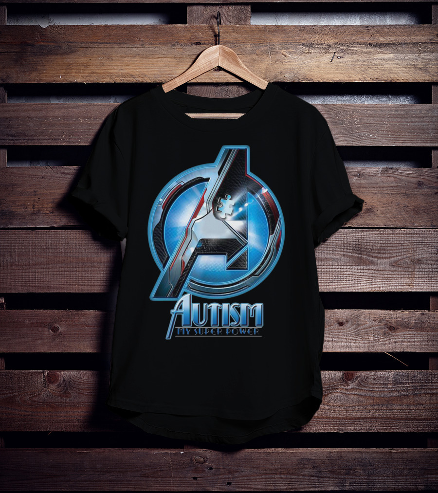 Autism My Super Power Avengers-Inspired Puzzle Piece T-Shirt