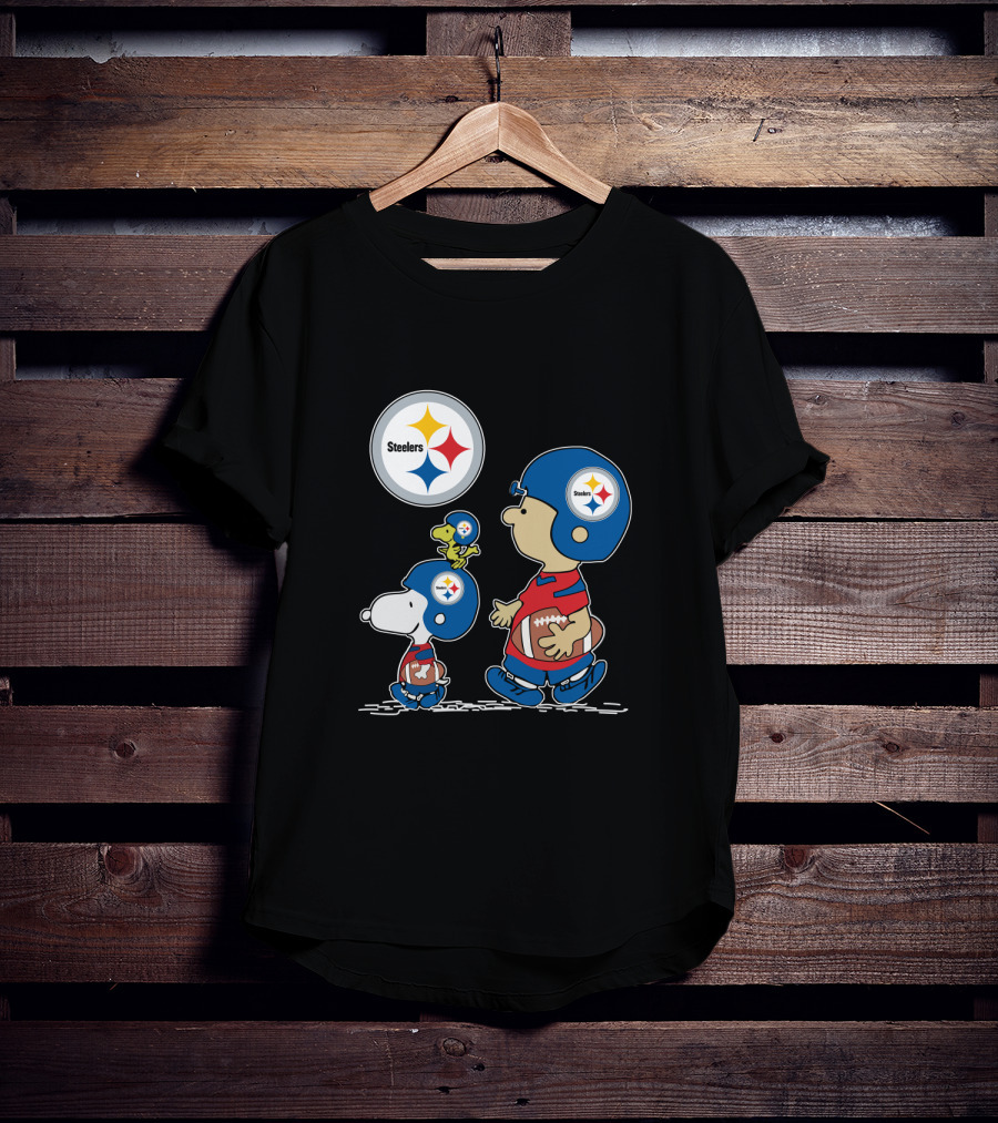 Pittsburgh Steelers Helmet Characters Football Woodstock T-Shirt