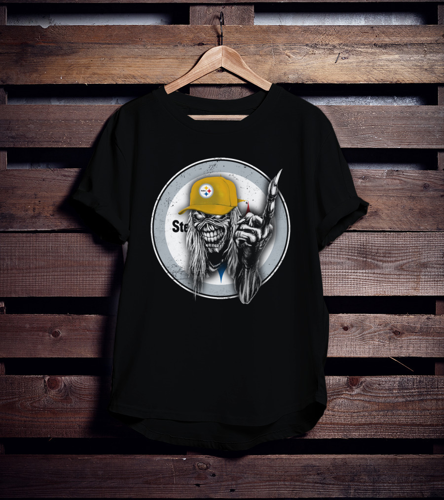 Pittsburgh Steelers Logo Grim Reaper Skeleton T-Shirt