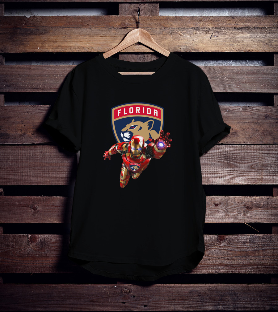 Florida Panthers Iron Man Crossover T-Shirt
