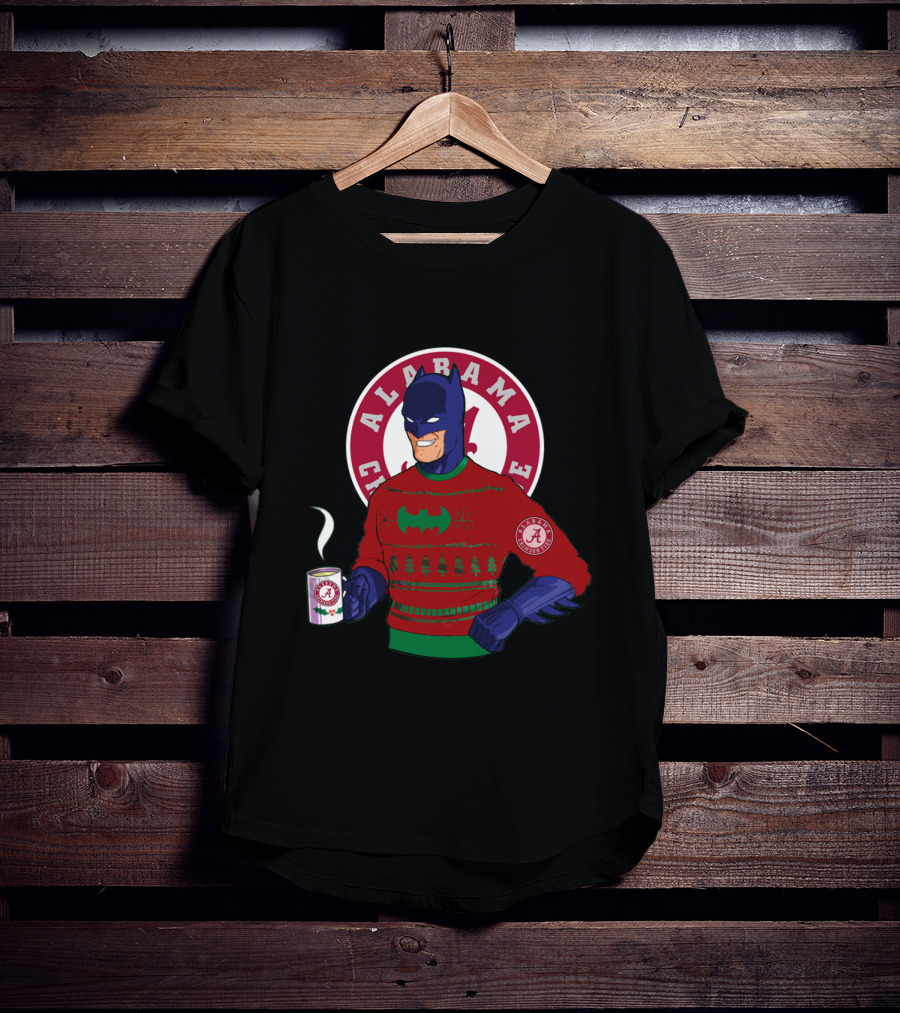 Alabama Crimson Tide Batman Ugly Christmas Sweater Holiday Mug T-Shirt