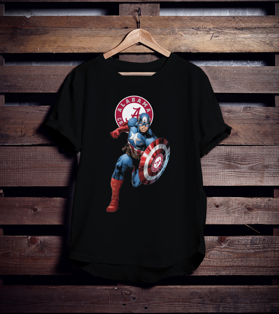 Alabama Crimson Tide Captain America Shield T-Shirt