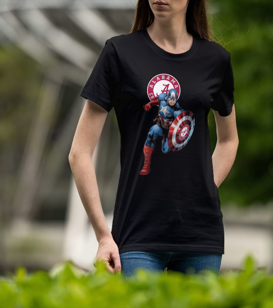 Alabama Crimson Tide Captain America Shield T-Shirt