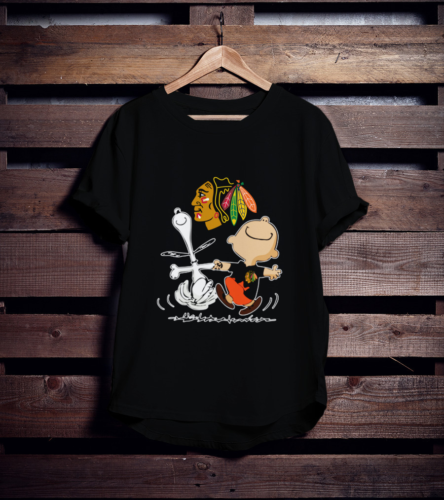 Chicago Blackhawks Peanuts Dancing Celebration T-Shirt