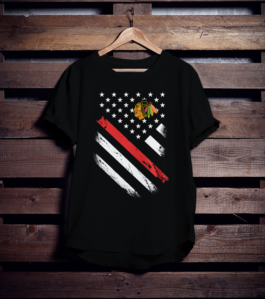 Chicago Blackhawks American Flag Stars And Stripes T-Shirt