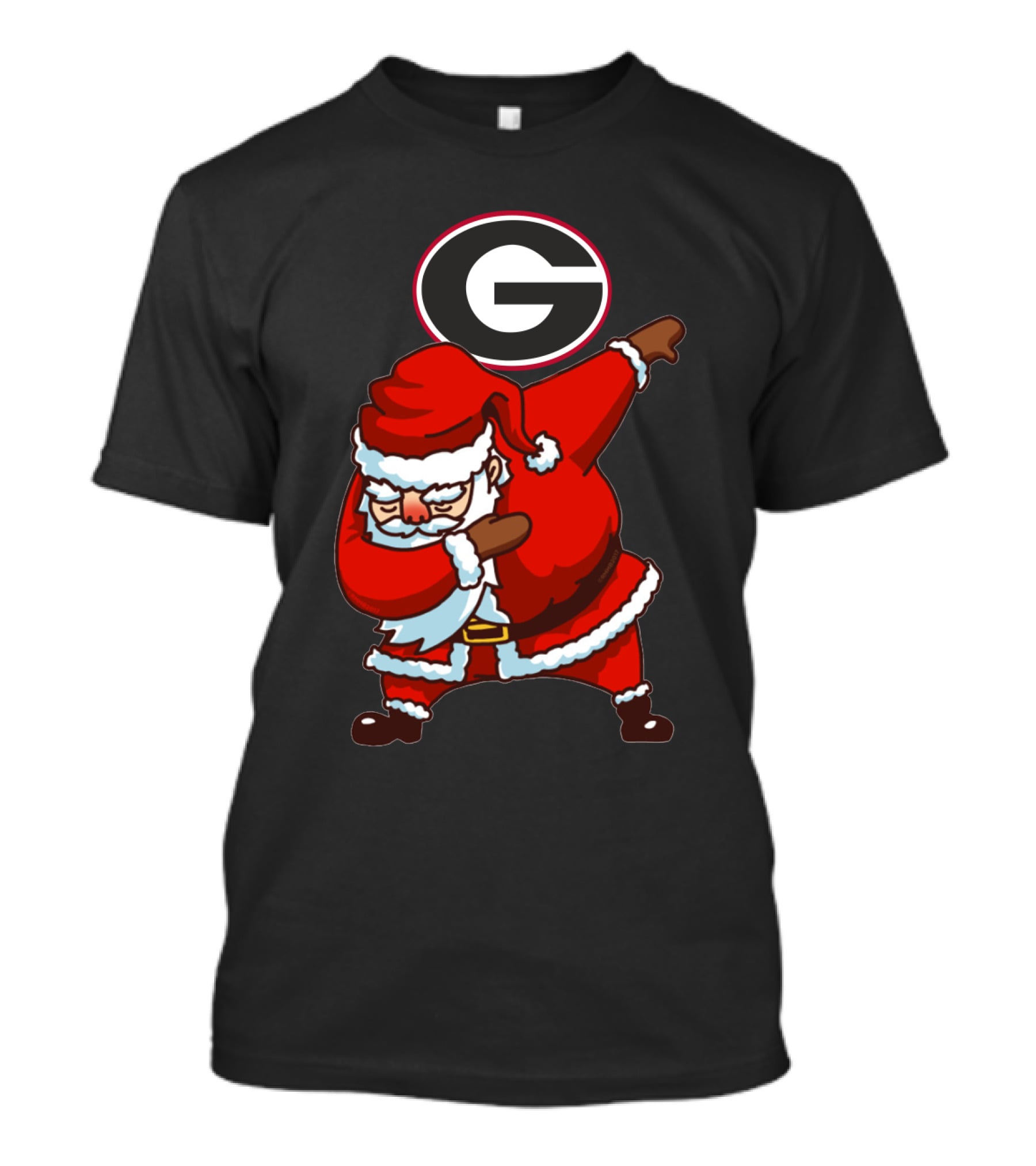 Georgia Bulldogs Santa Dab Logo Christmas Football T-Shirt