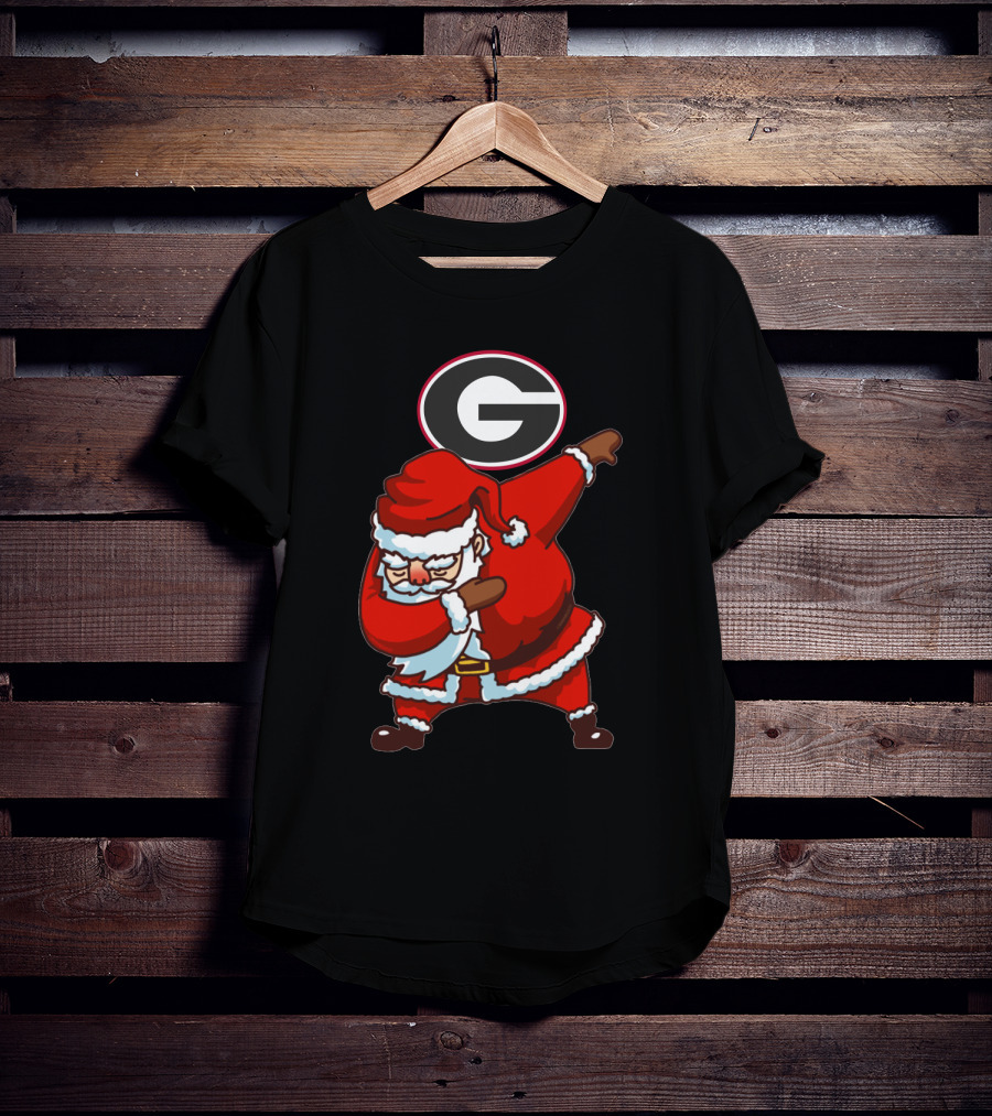 Georgia Bulldogs Santa Dab Logo Christmas Football T-Shirt
