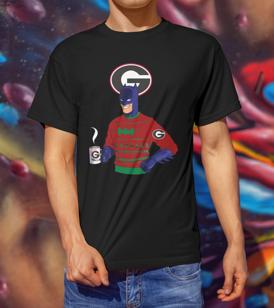 Georgia Bulldogs Batman Christmas Sweater With Logo And Coffee Mug T-Shirt