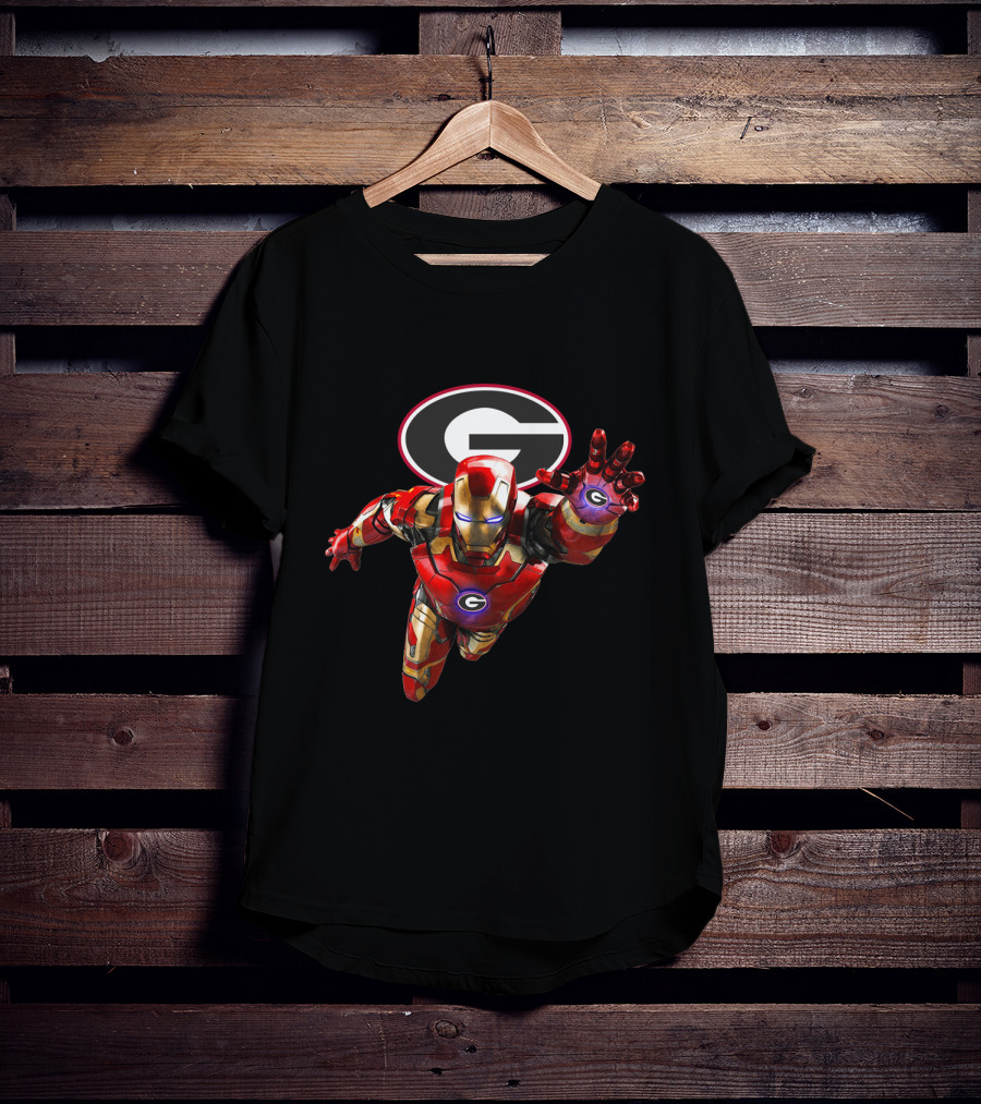 Georgia Bulldogs Iron Man Avengers Crossover T-Shirt