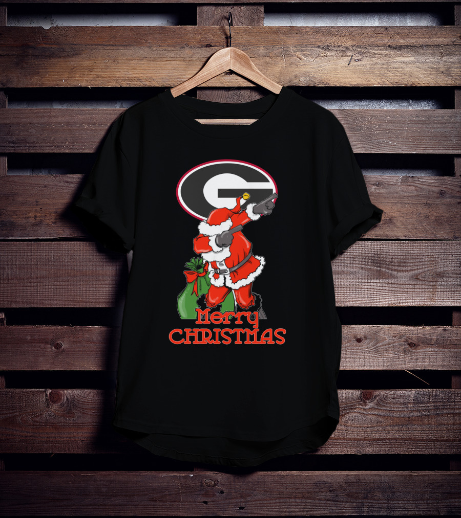 Georgia Bulldogs Merry Christmas Santa T-Shirt