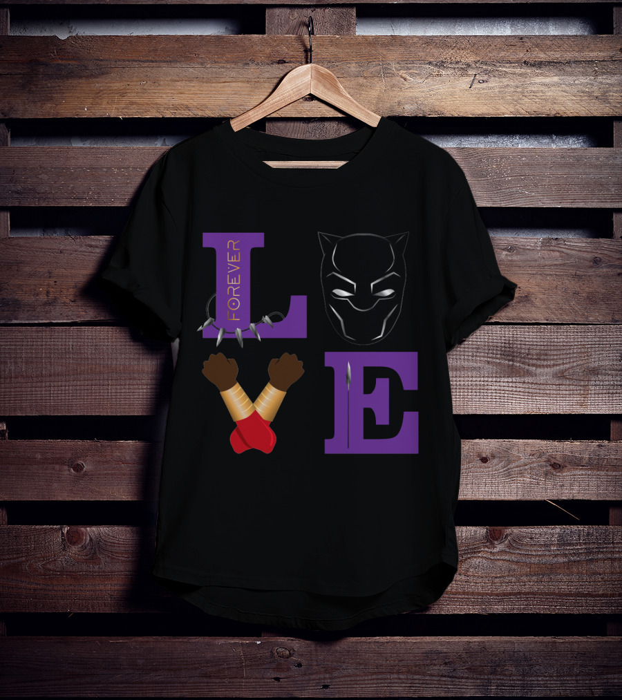 Love Forever Black Panther Wakanda Tribute T-Shirt