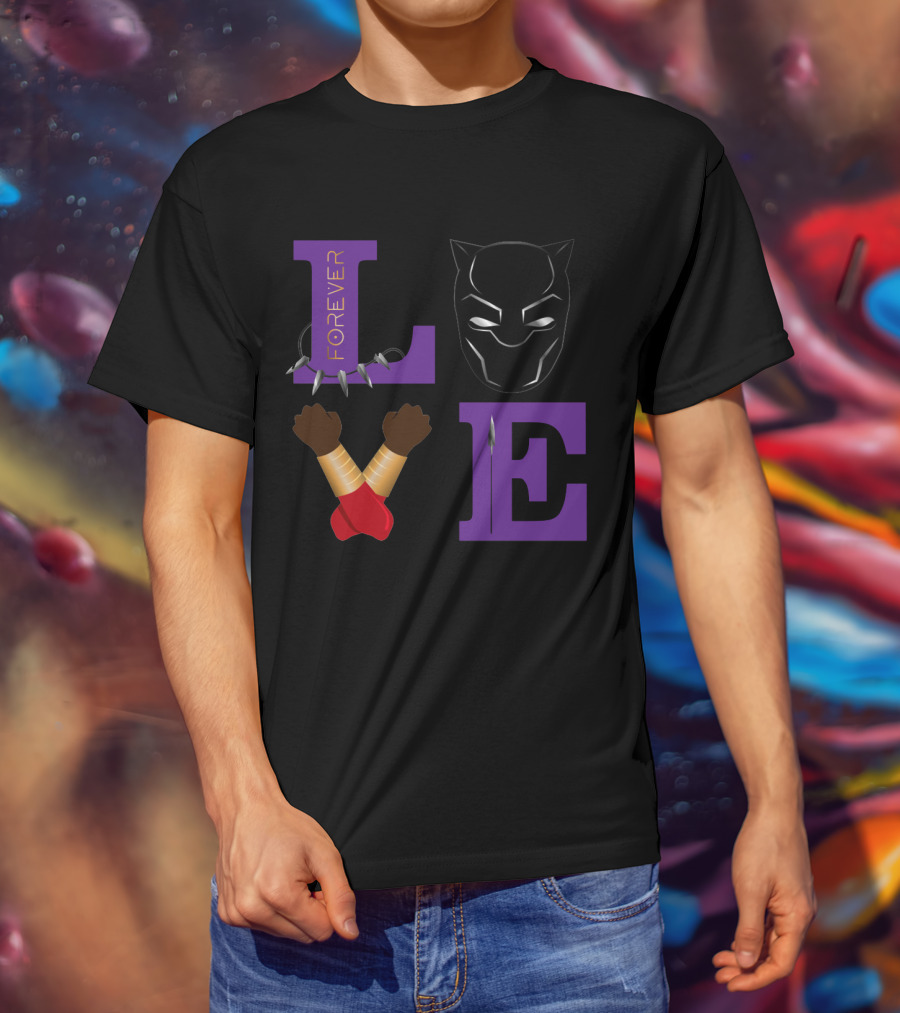 Love Forever Black Panther Wakanda Tribute T-Shirt