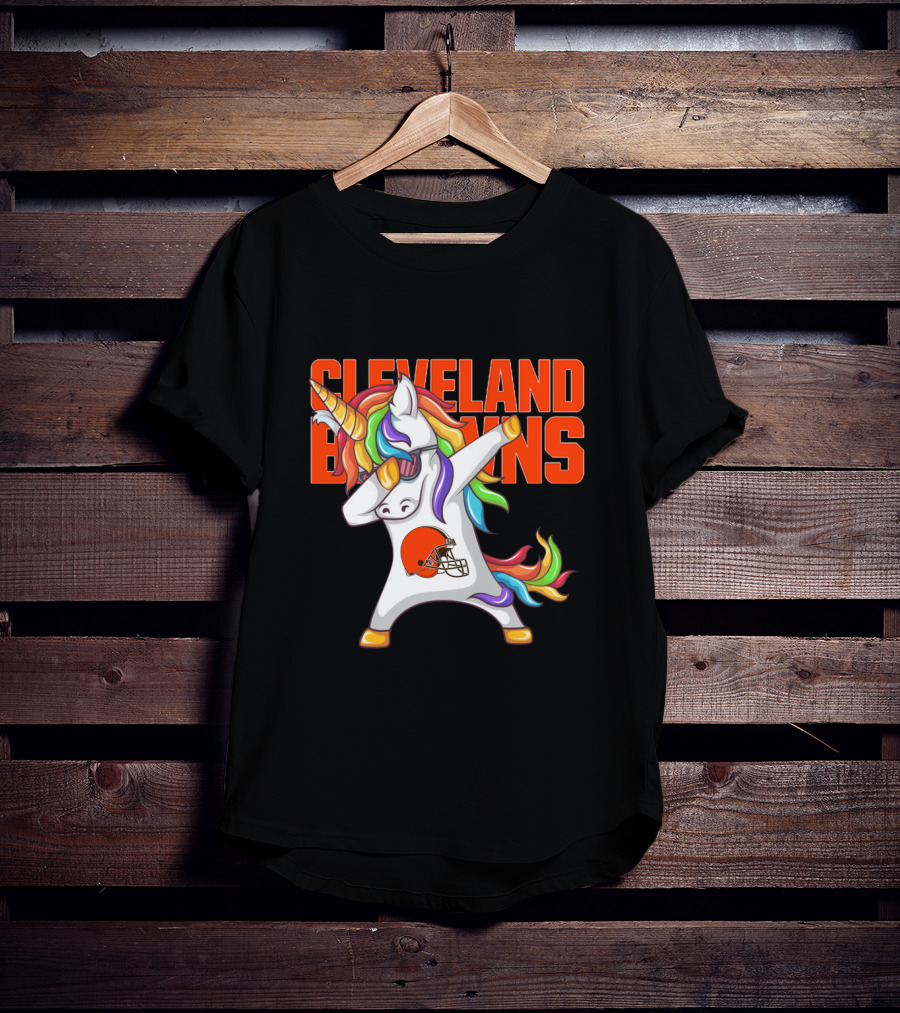 Cleveland Browns Rainbow Unicorn Football Helmet T-Shirt