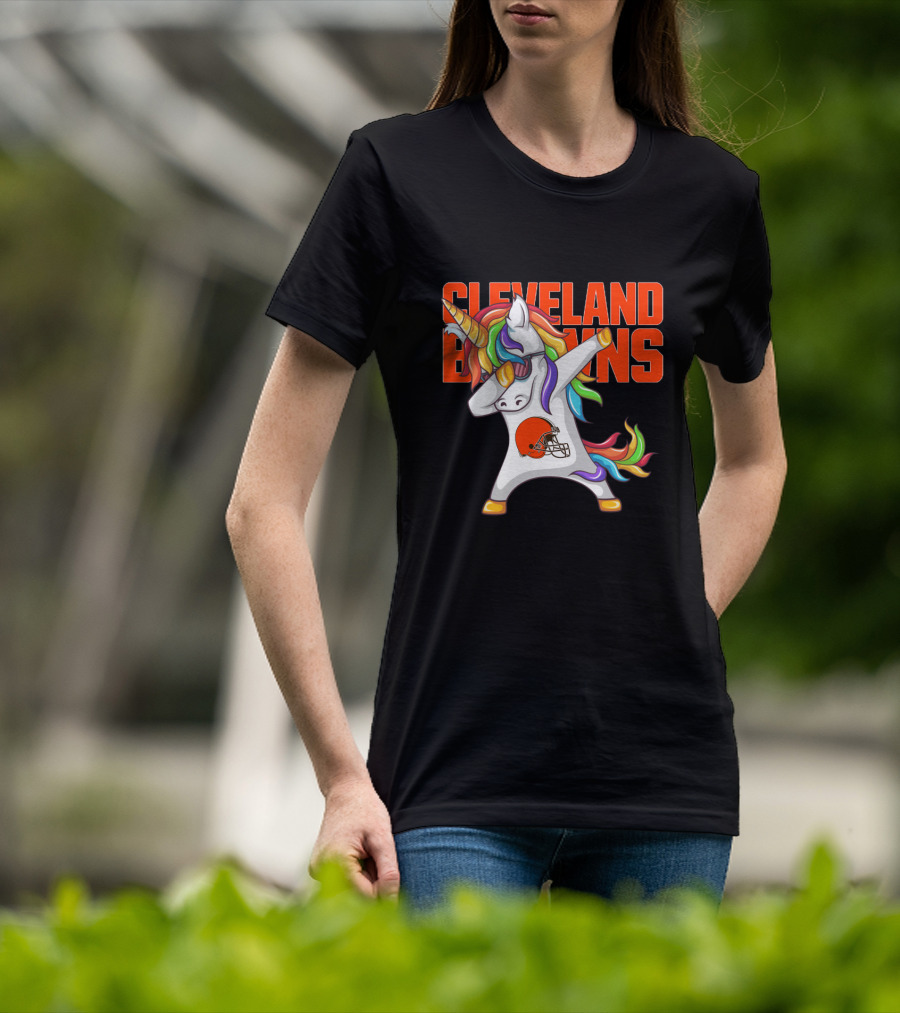 Cleveland Browns Rainbow Unicorn Football Helmet T-Shirt
