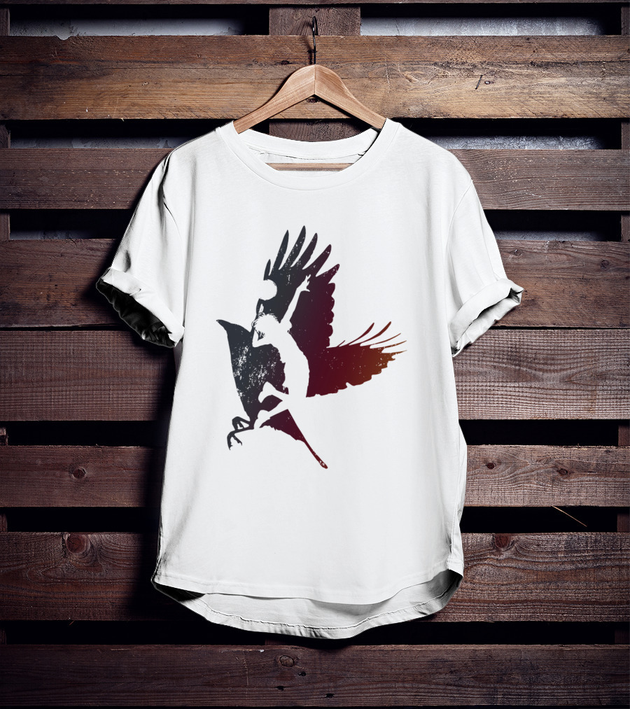 Volleyball Player Silhouette With Bird Wings T-Shirt
