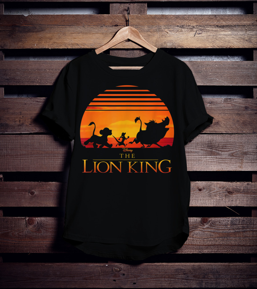 Disney The Lion King Silhouette Sunset Scene T-Shirt