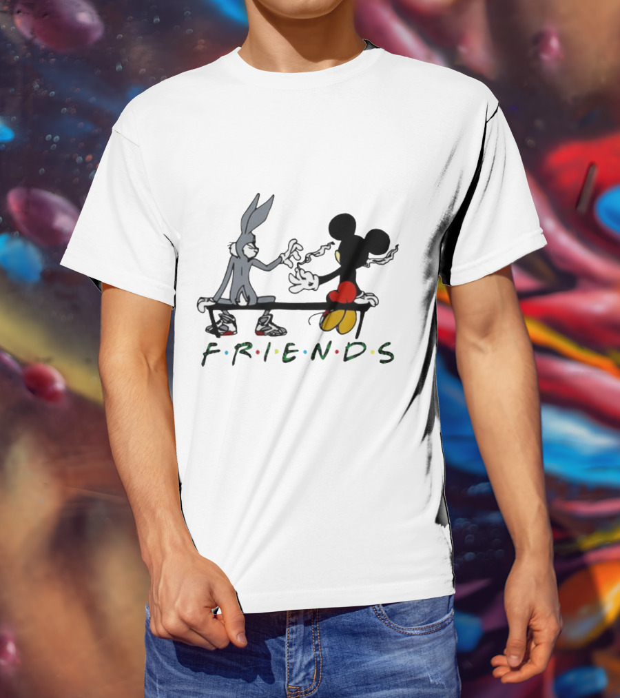 Friends Mickey Bugs Bench T-Shirt