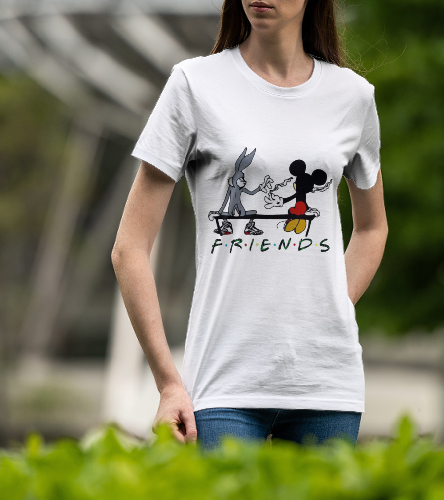 Friends Mickey Bugs Bench T-Shirt