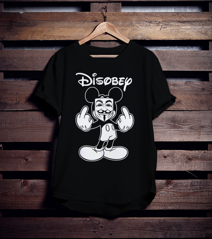 Disney Mickey Disobey Guy Fawkes T-Shirt