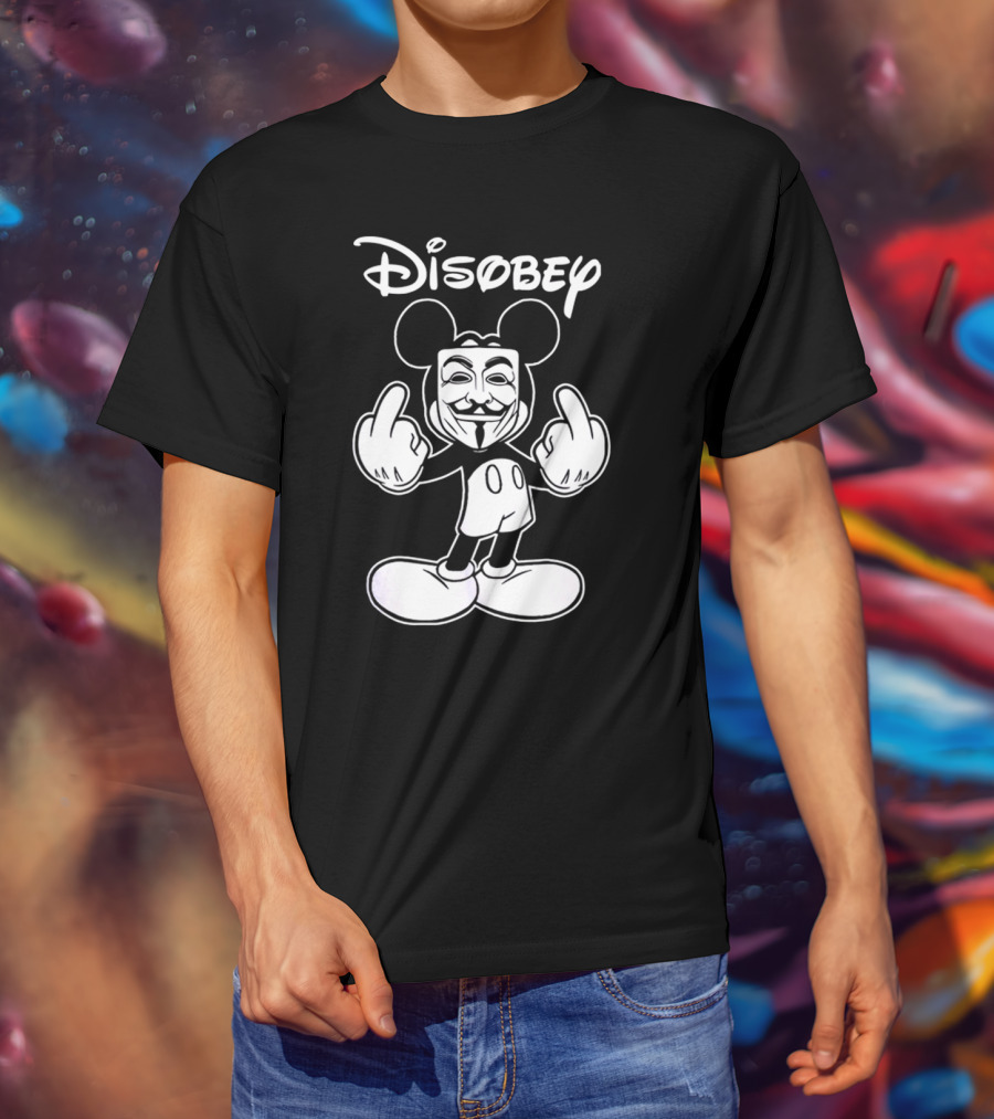 Disney Mickey Disobey Guy Fawkes T-Shirt