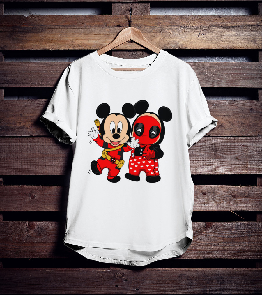 Disney Mickey Mouse And Deadpool Mashup T-Shirt