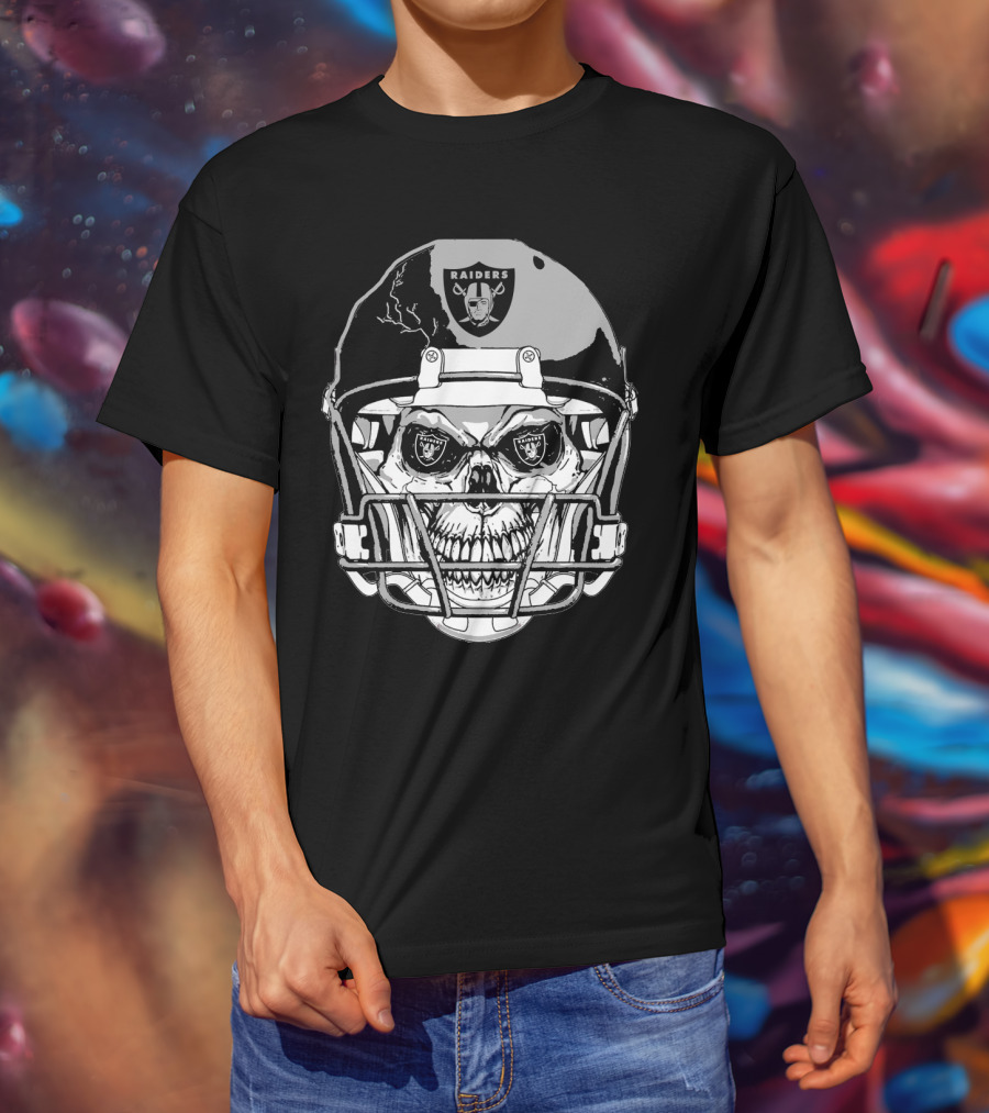 Raider Skull Helmet With Iconic Logo And Lightning Details T-Shirt