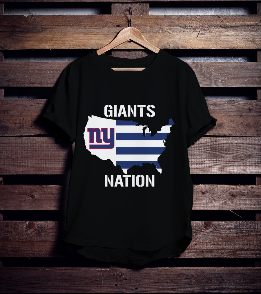 NY Giants Nation USA Map Stripes T-Shirt
