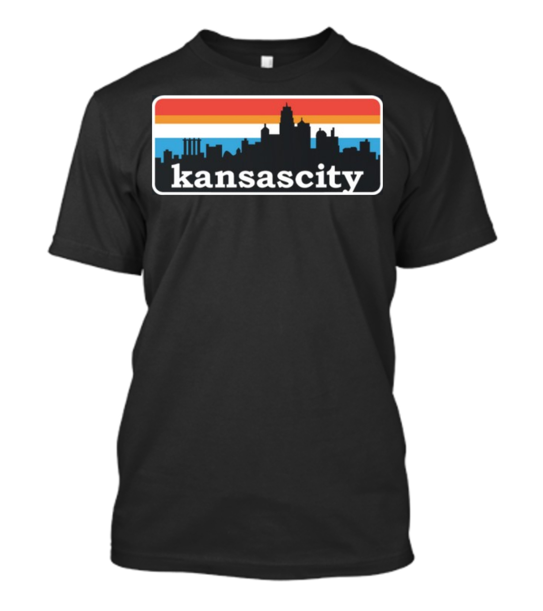 Jason Sudeikis Wearing Kansas City Skyline Retro Stripes T-Shirt