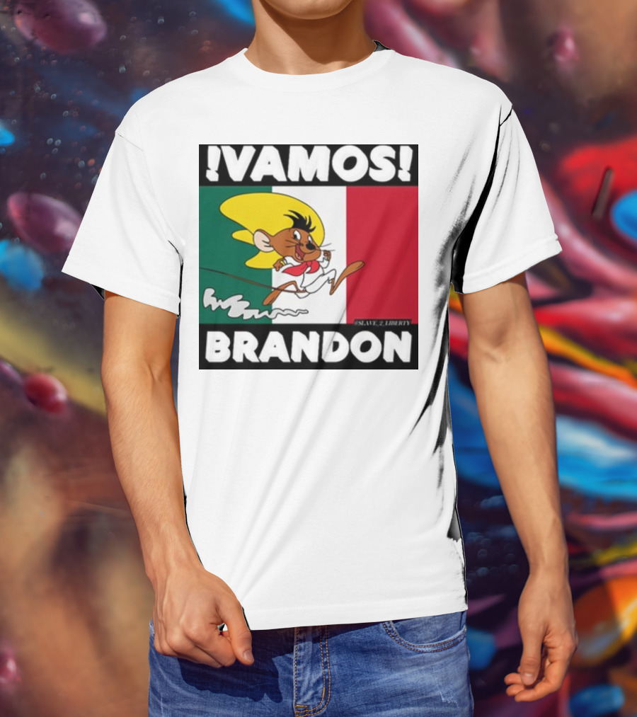 Vamos Brandon Mouse Mexican Flag T-Shirt