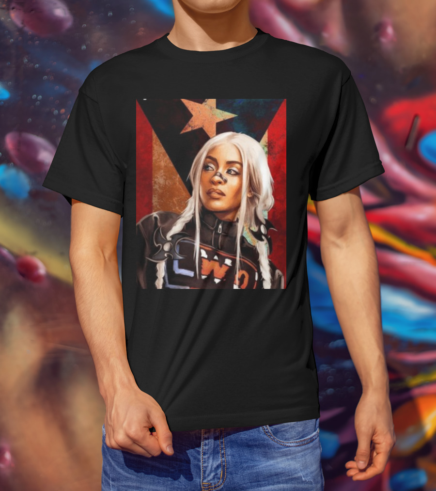 LWO Zelina Vega Fear La Chancla Puerto Rican Flag Background T-Shirt