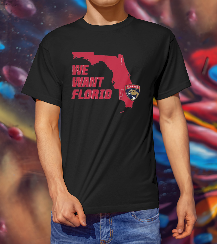 We Want Florida Panthers Map T-Shirt