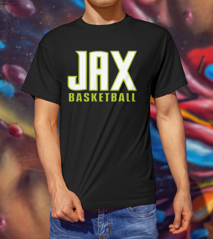 Jax Basketball Bold Neon Typography T-Shirt