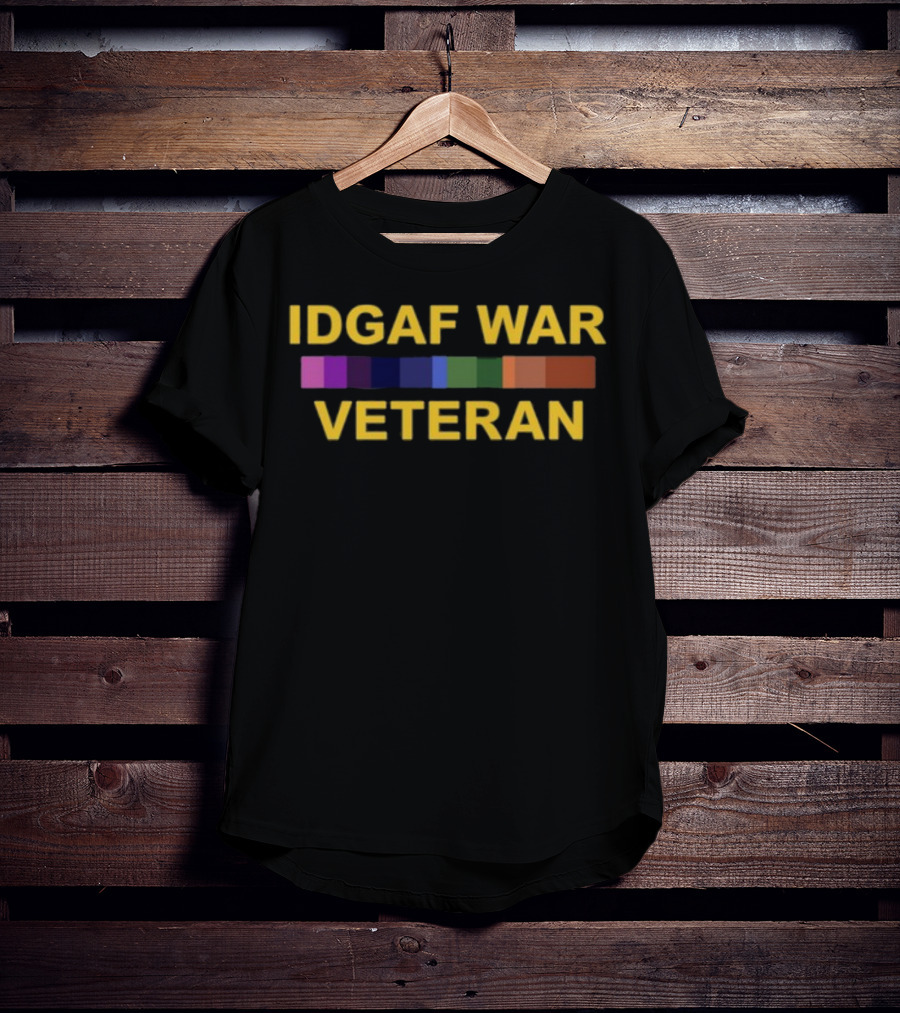 IDGAF War Veteran Color Bars T-Shirt