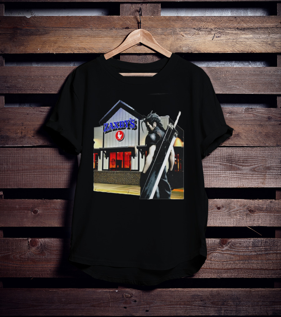 Zaxbys Meets Iconic Buster Sword Warrior At Restaurant Scene T-Shirt