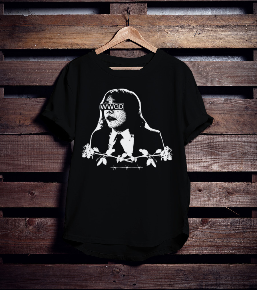 Catchinglizards WWGD Black And White Barbed Wire Suit T-Shirt
