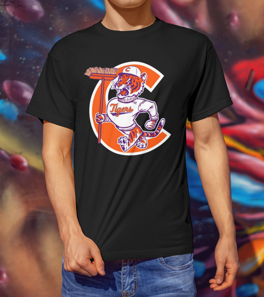 Austin Pendergist Tigers C Letter Mascot With Broom T-Shirt
