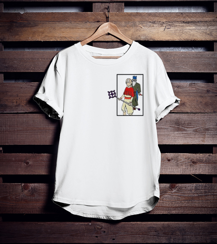 Avatar Aang And Wise Old Man With King Hat And Purple Staff T-Shirt