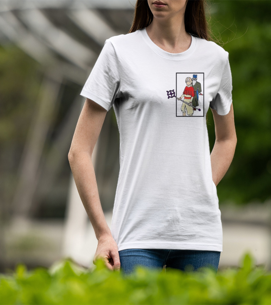 Avatar Aang And Wise Old Man With King Hat And Purple Staff T-Shirt
