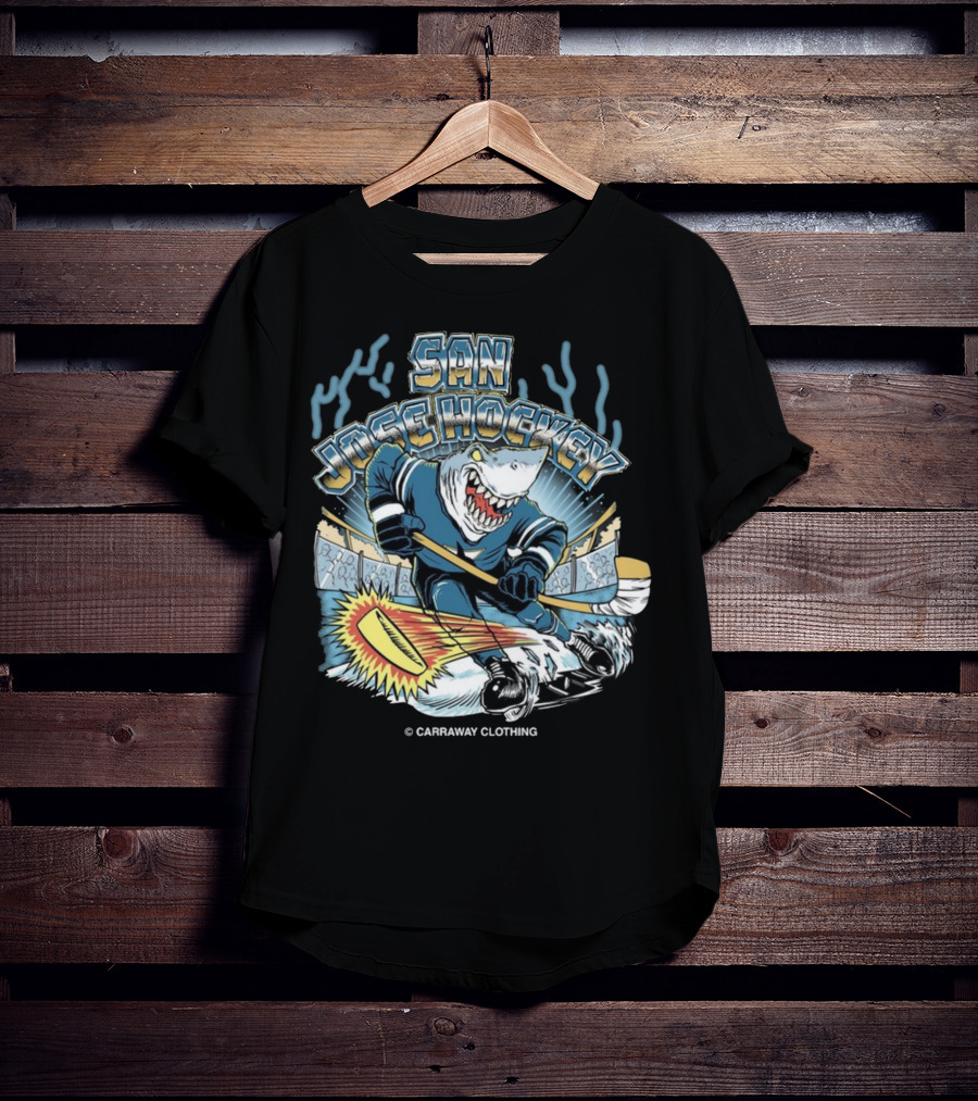 San Jose Hockey Shark Ice Action Caraway Clothing T-Shirt