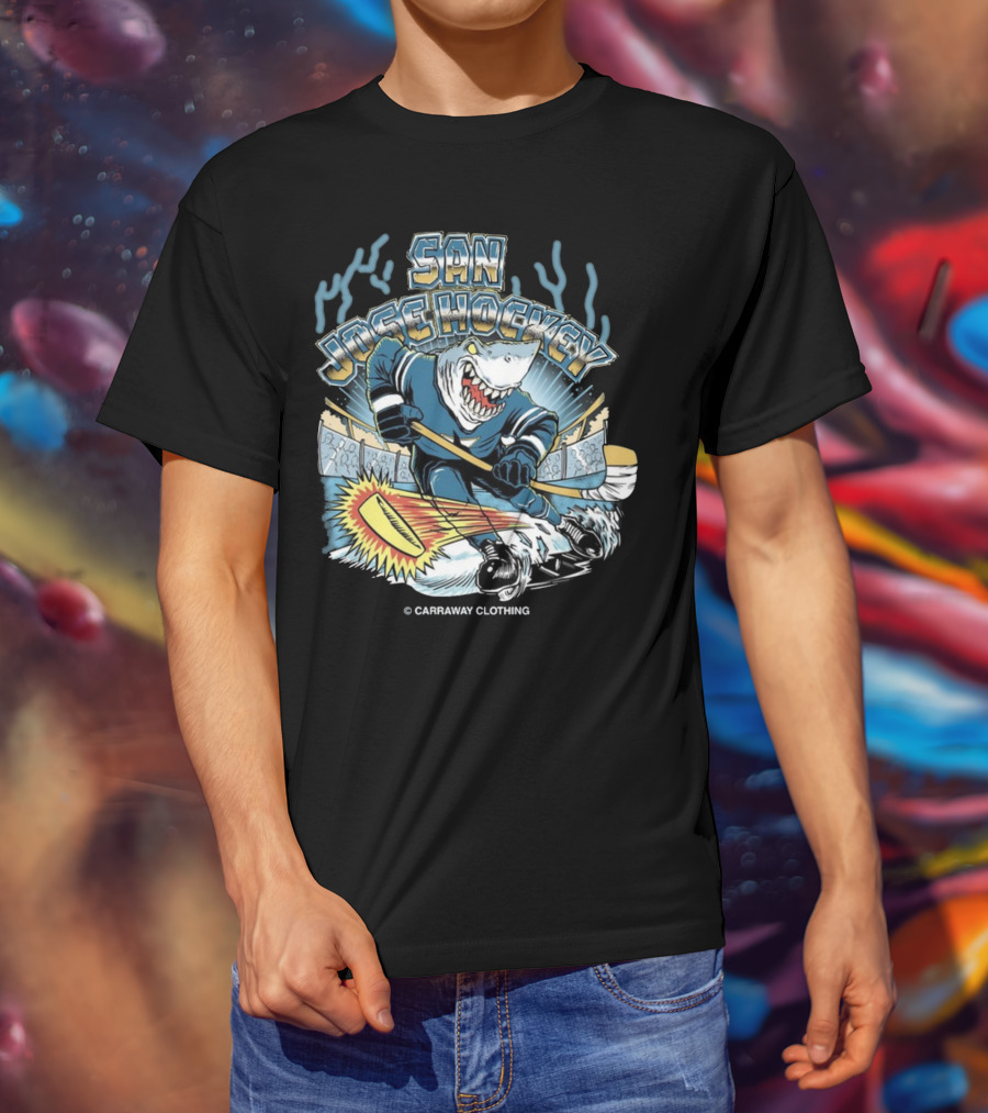 San Jose Hockey Shark Ice Action Caraway Clothing T-Shirt