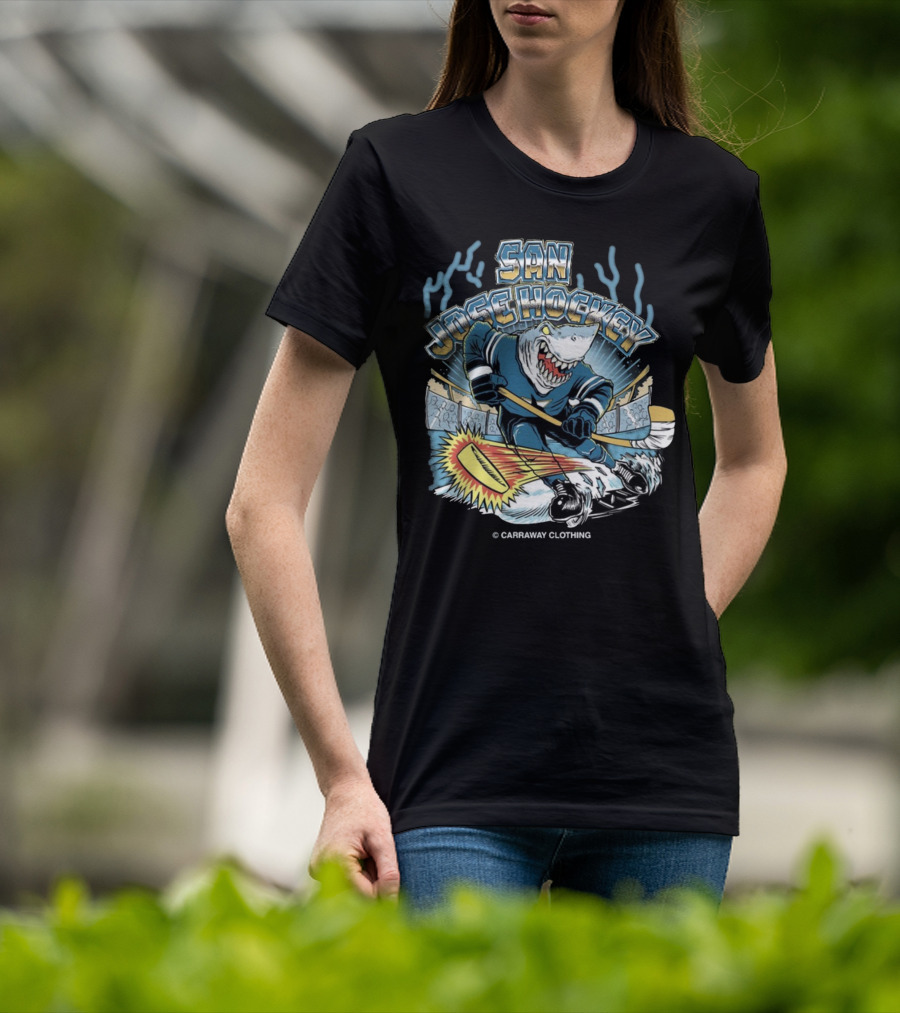 San Jose Hockey Shark Ice Action Caraway Clothing T-Shirt