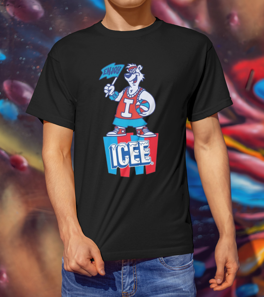 Enjoy Icee Basketball Bear Iconic Frozen Drink Fun T-Shirt
