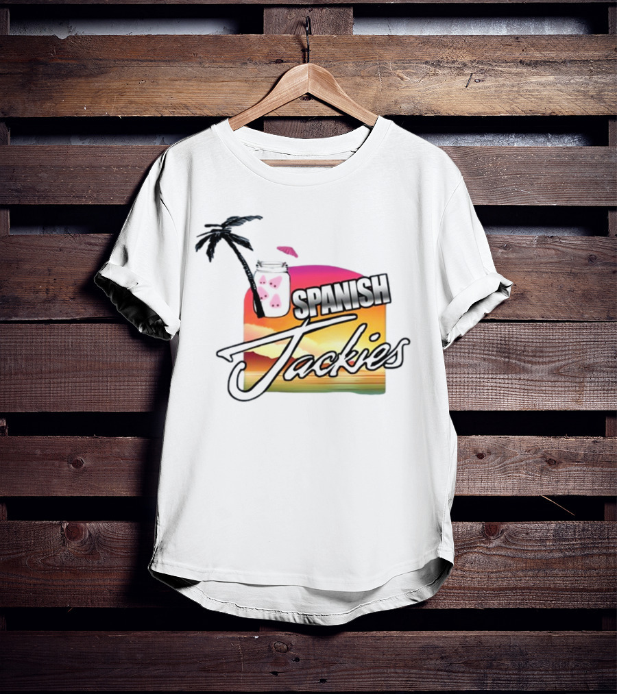 Spanish Jackies Sunset Palm Tree Drink T-Shirt