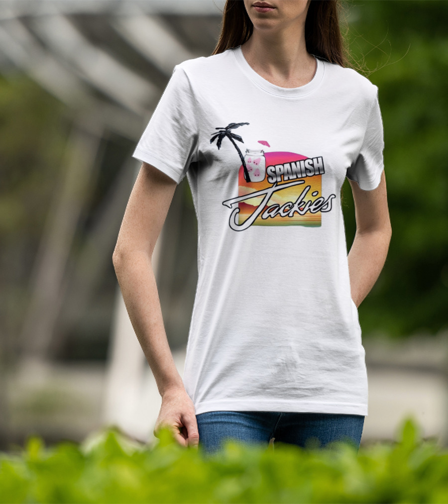 Spanish Jackies Sunset Palm Tree Drink T-Shirt