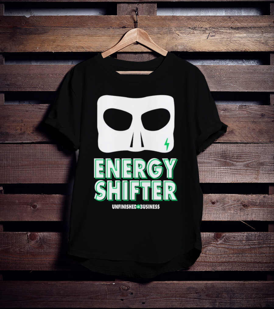 Energy Shifter Unfinished Business Mask With Lightning Bolt T-Shirt